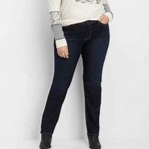 Denim Blue Jean Straight Leg Tummy Control Size 14